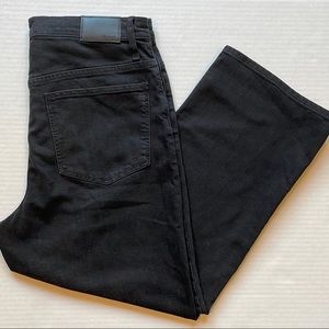 NWT Madewell Jeans Slim Wide Leg Crop Black Lunar Wash Stretchy Womens Size 31